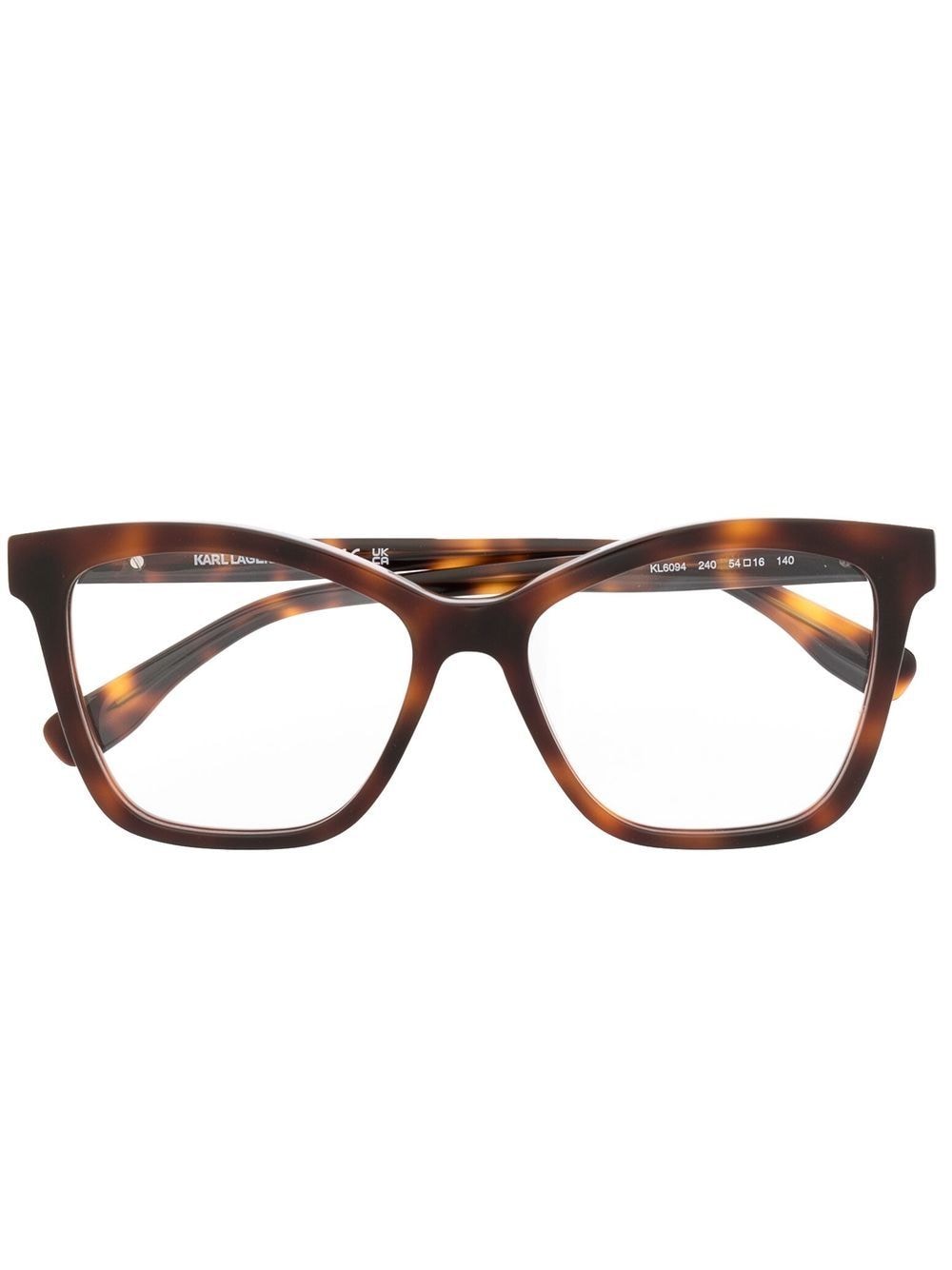 karl lagerfeld lunettes de vue à plaque logo - marron