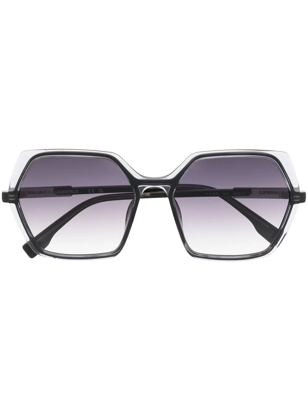 

Karl Lagerfeld lentes de sol con armazón hexagonal - Negro