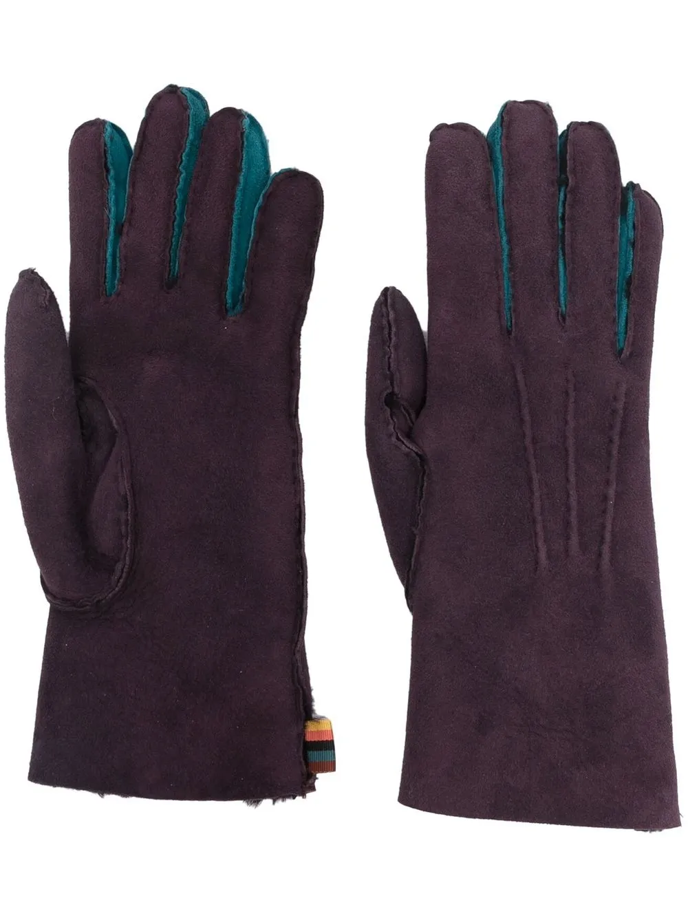 

Paul Smith colour-block sheepskin gloves - Purple