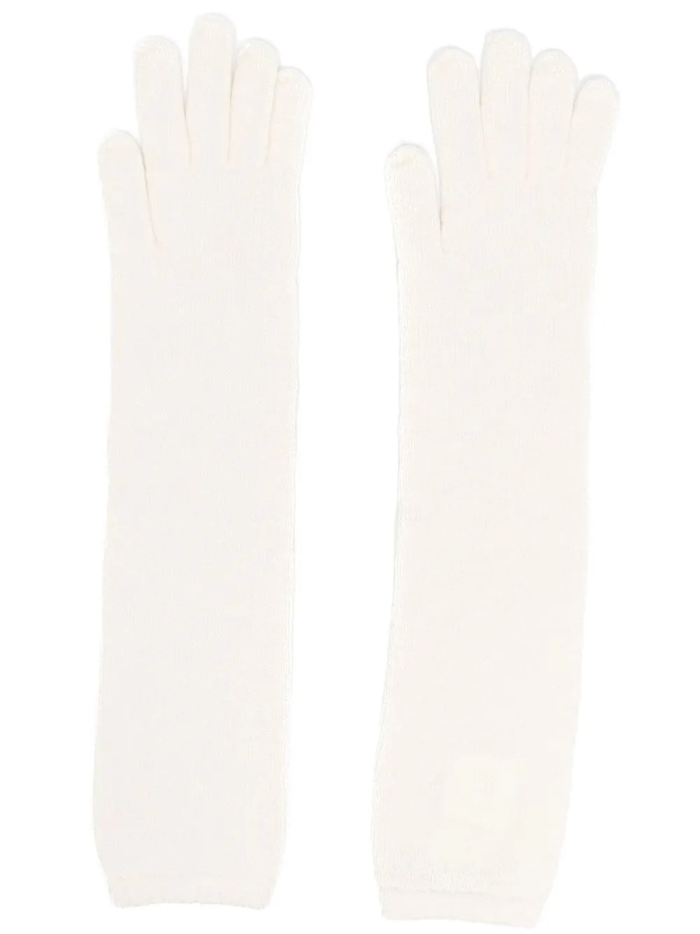 

Gentry Portofino ribbed-knit long gloves - Neutrals