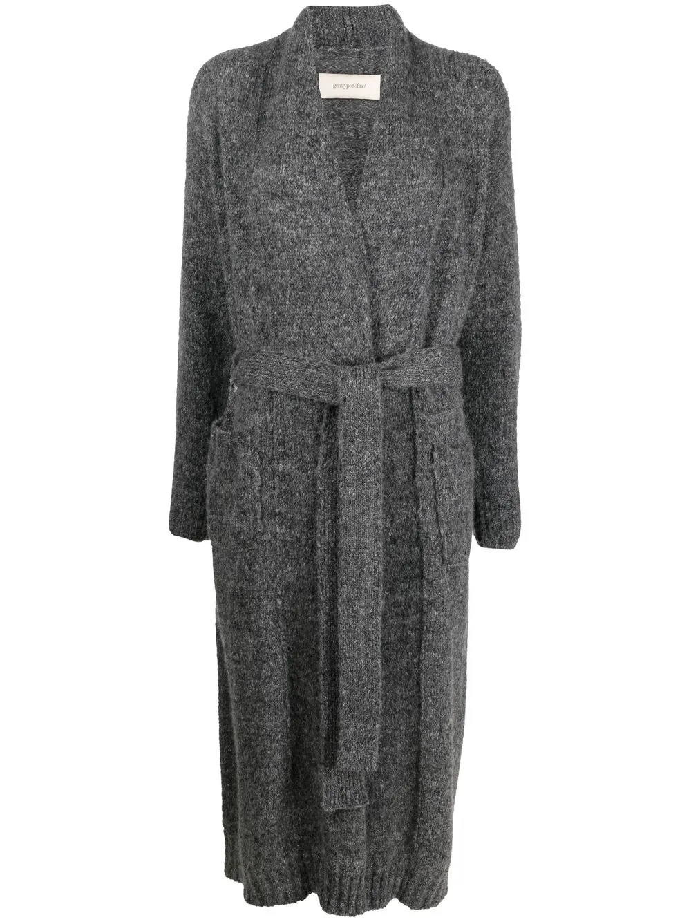 

Gentry Portofino longline belted cardigan - Grey