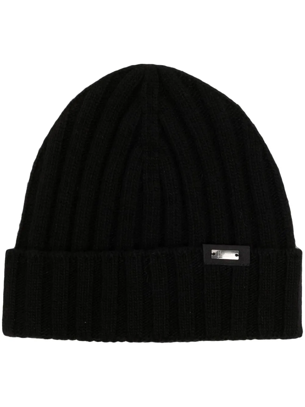 

Herno gorro tejido con placa del logo - Negro