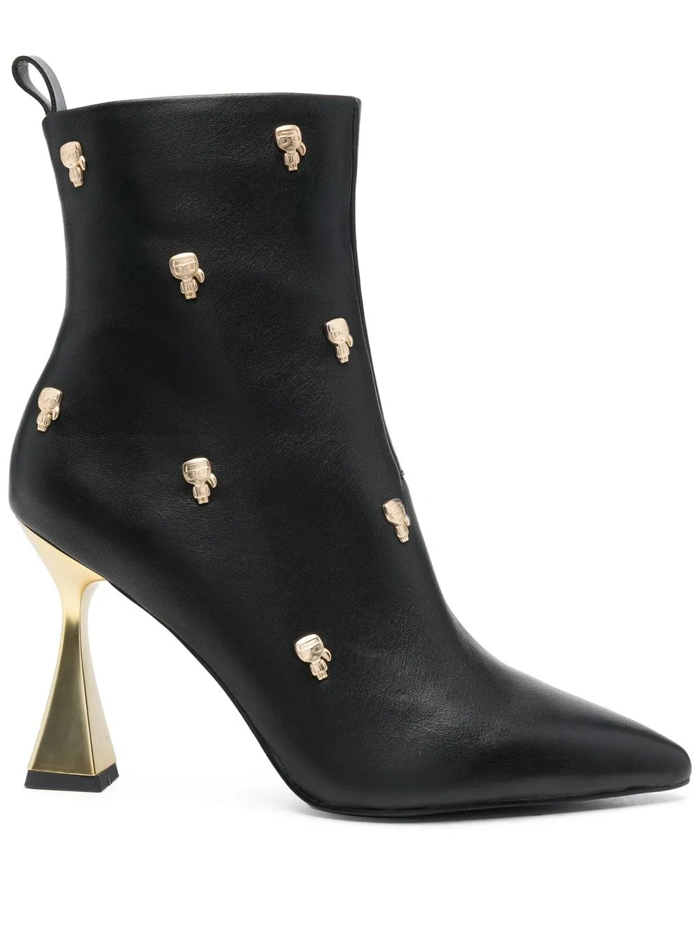 

Karl Lagerfeld logo-plaque 95mm leather boots - Black