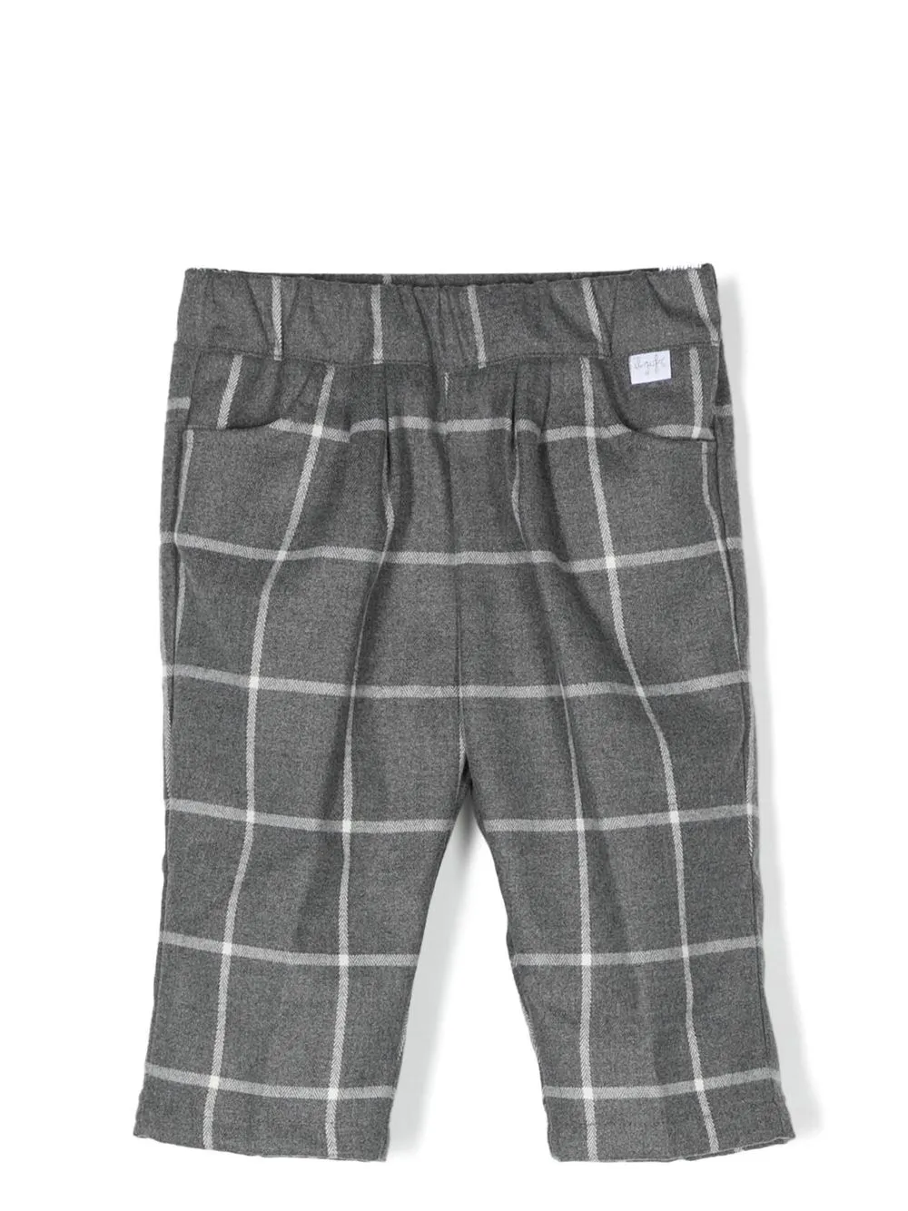 

Il Gufo pantalones rectos con cuadros estampados - Gris