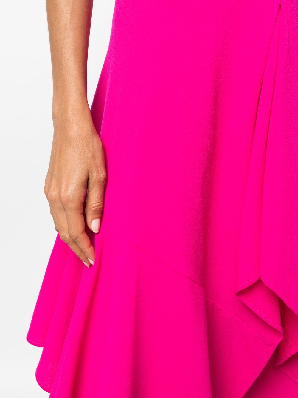 Shop Colville Asymmetric Wool Midi Skirt In Rosa