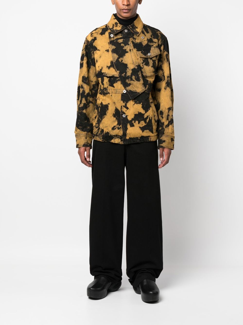 Feng Chen Wang Tie-dye Denim Jacket In Schwarz | ModeSens