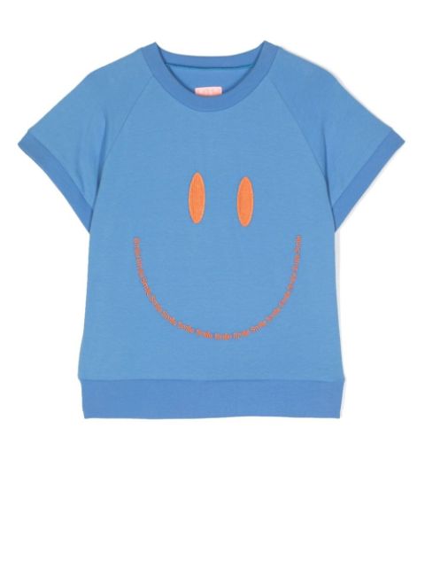 WAUW CAPOW by BANGBANG smile-embroidered cotton t-shirt