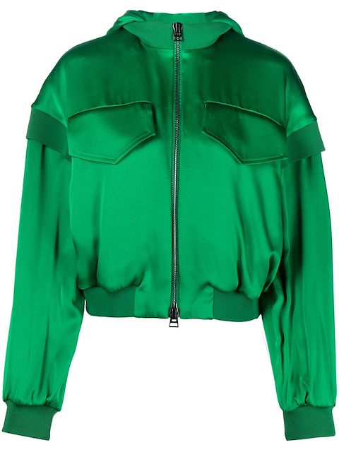 TOM FORD hooded cropped silk jacket