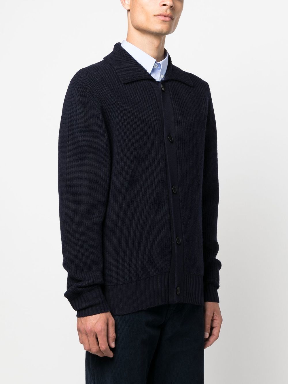 Officine Generale ribbed-knit buttoned-up Cardigan - Farfetch