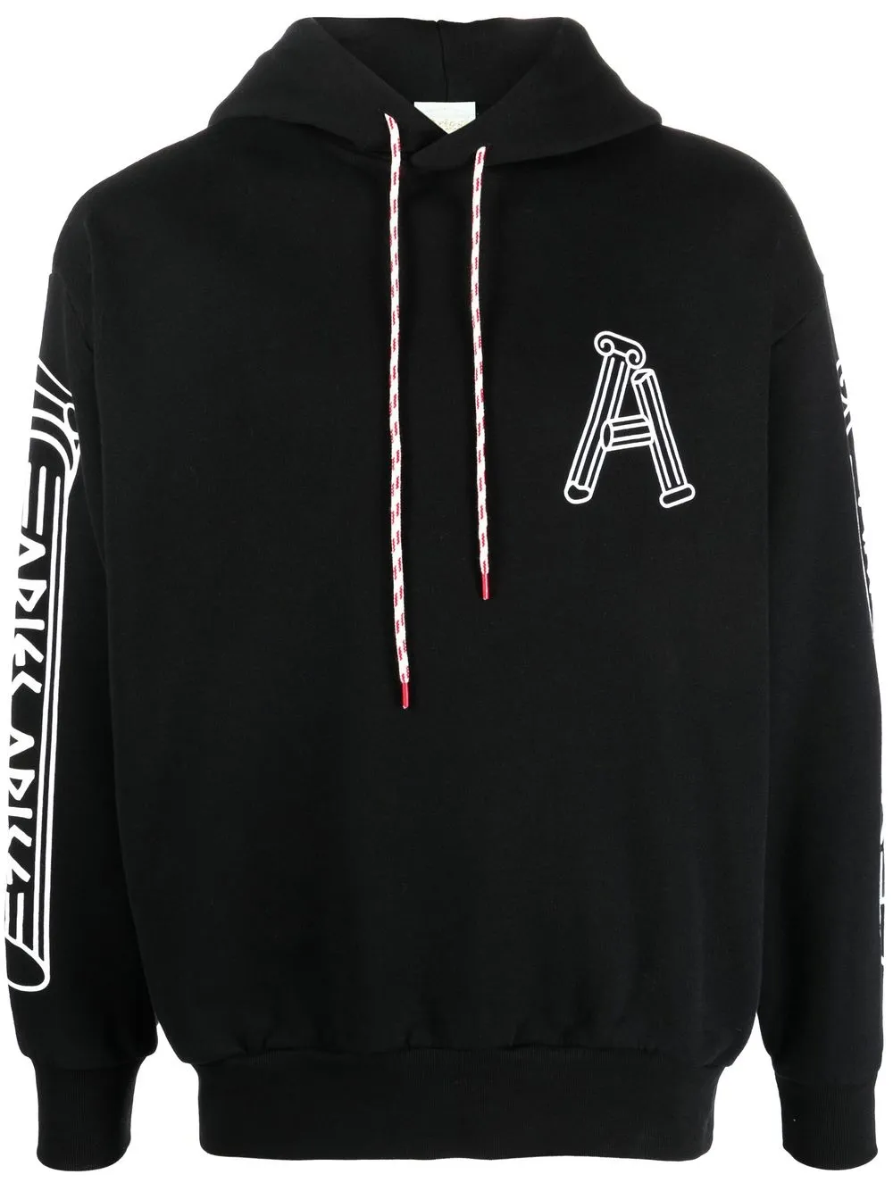 

Aries logo-print pullover hoodie - Black