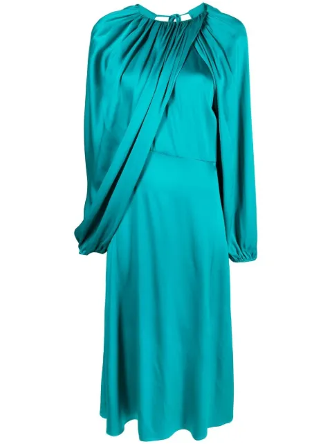 colville draped-detail silk dress