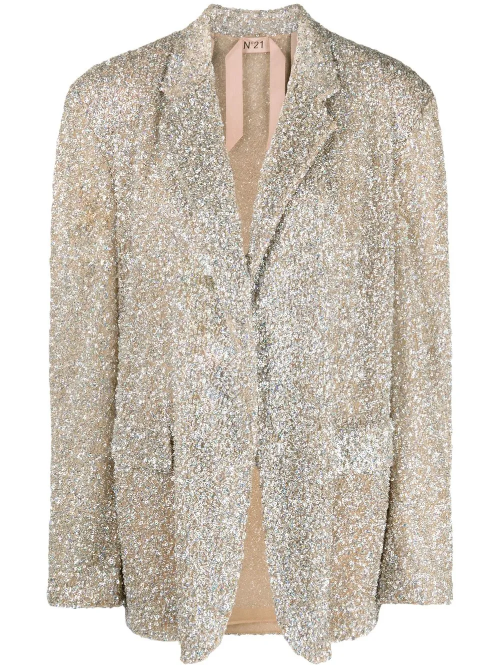 

Nº21 sequin-embellished notched-lapel blazer - Silver