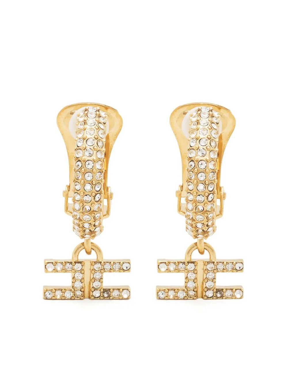 

Elisabetta Franchi rhinestone pendant earrings - Gold