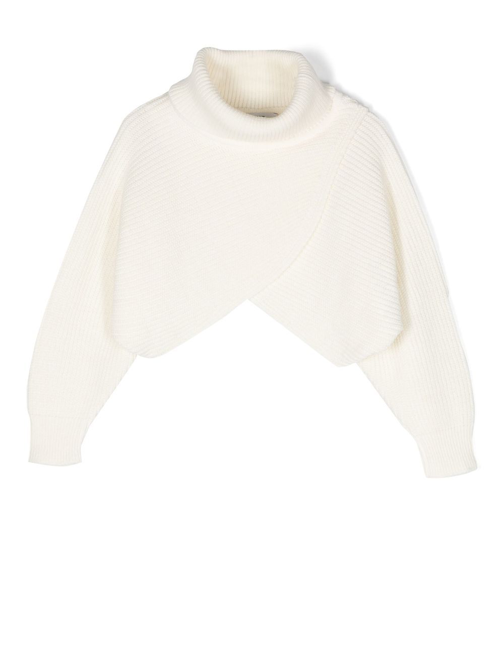 

MSGM Kids logo-patch roll neck jumper - Neutrals