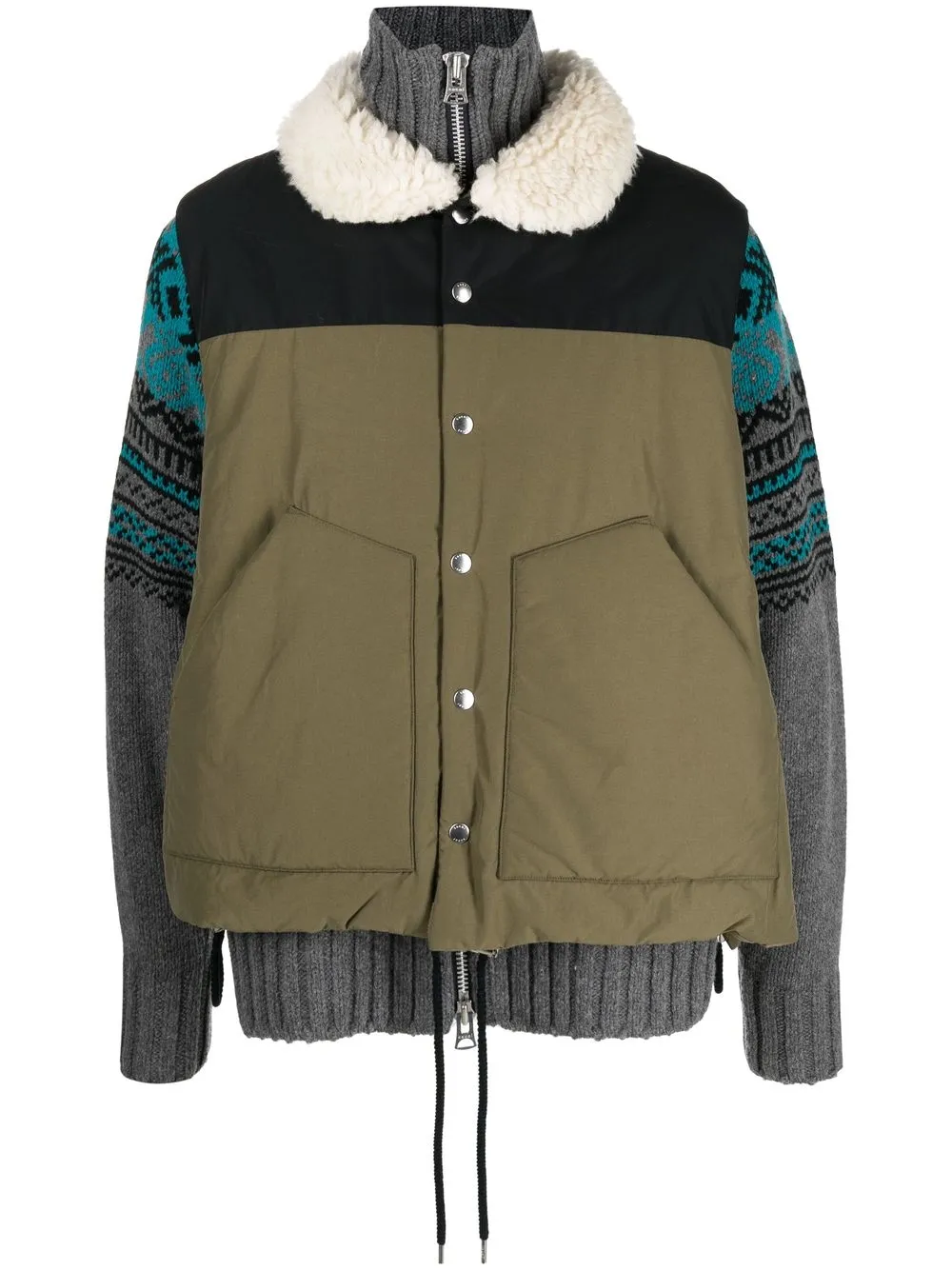 

sacai padded-panel bomber jacket - Green