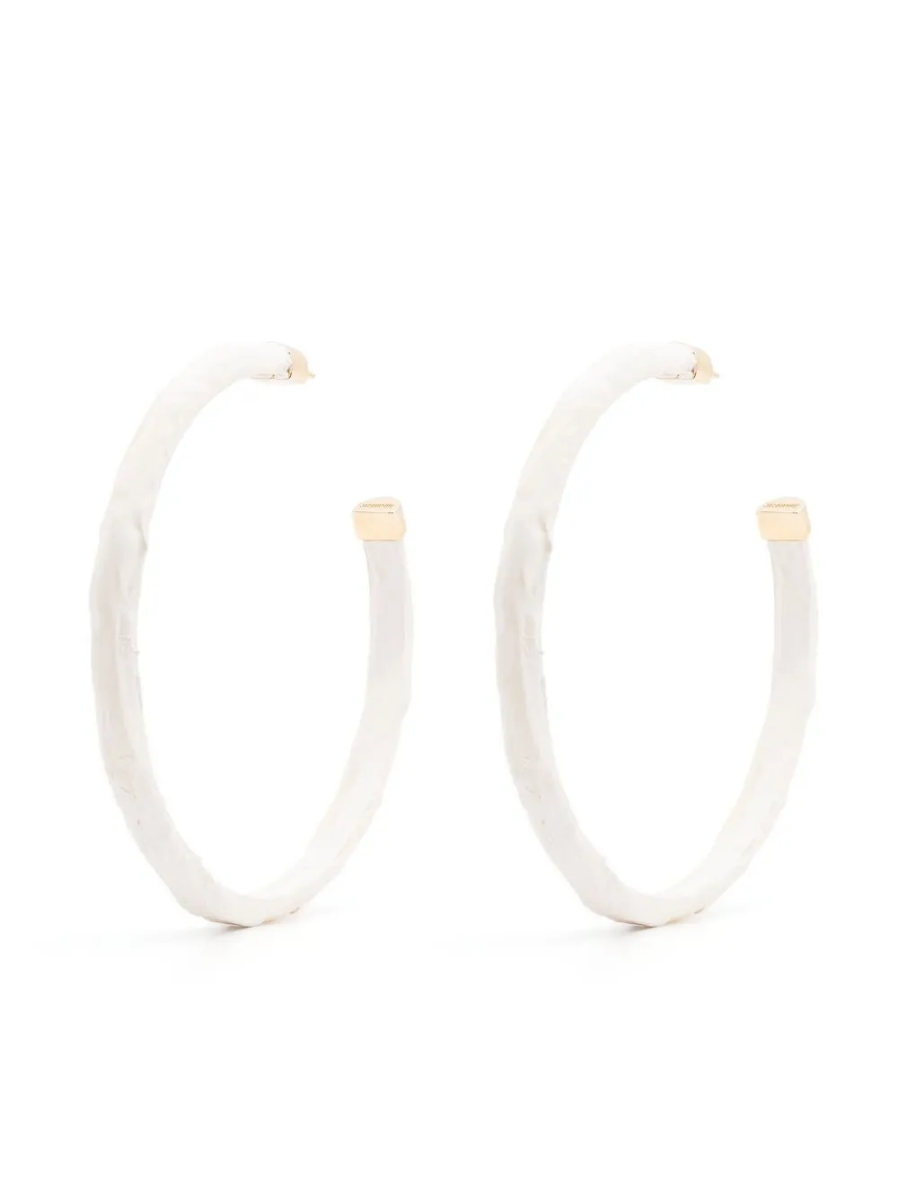 

Jacquemus La Creole Linu leather hoop earrings - White