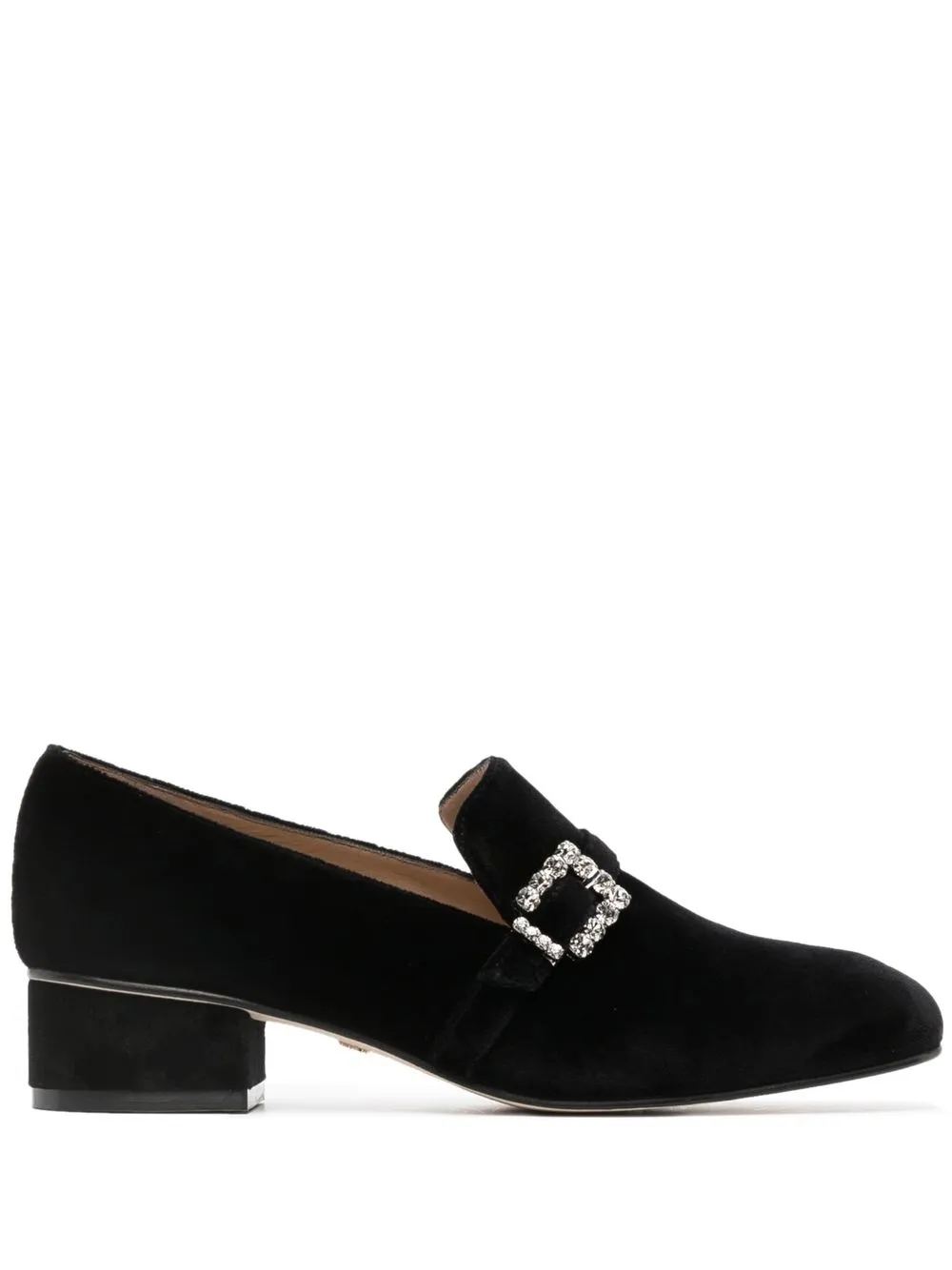 

Stuart Weitzman side embellished-buckle loafers - Negro