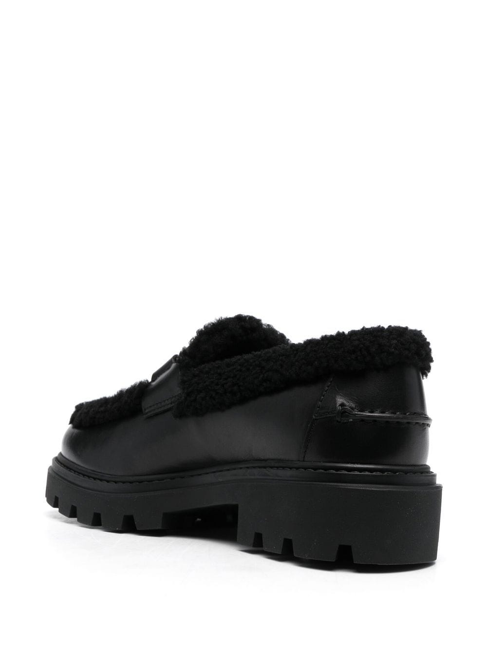 Shop Tod's Shearling-lined Chunky Loafers In Black