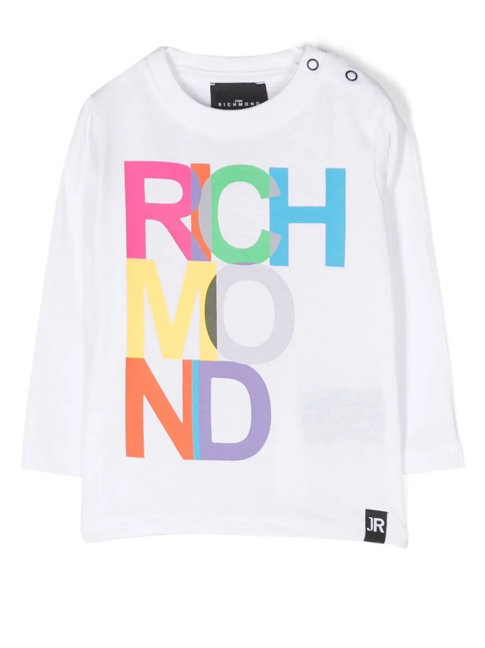

John Richmond Junior logo-print long-sleeve T-shirt - White