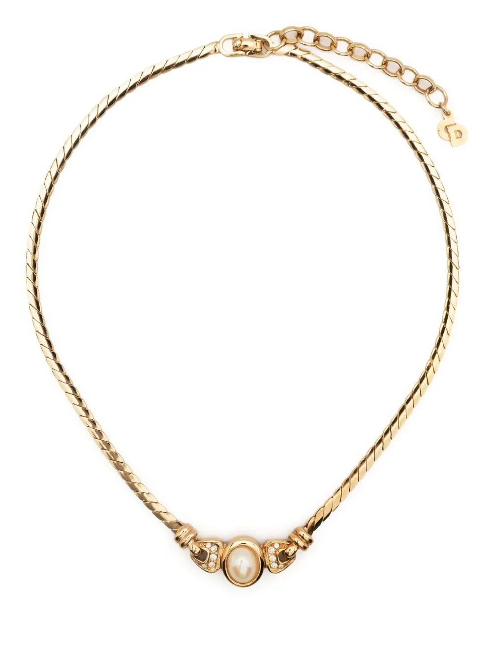 

Christian Dior collar con detalle de perla artificial 1990 pre-owned - Dorado