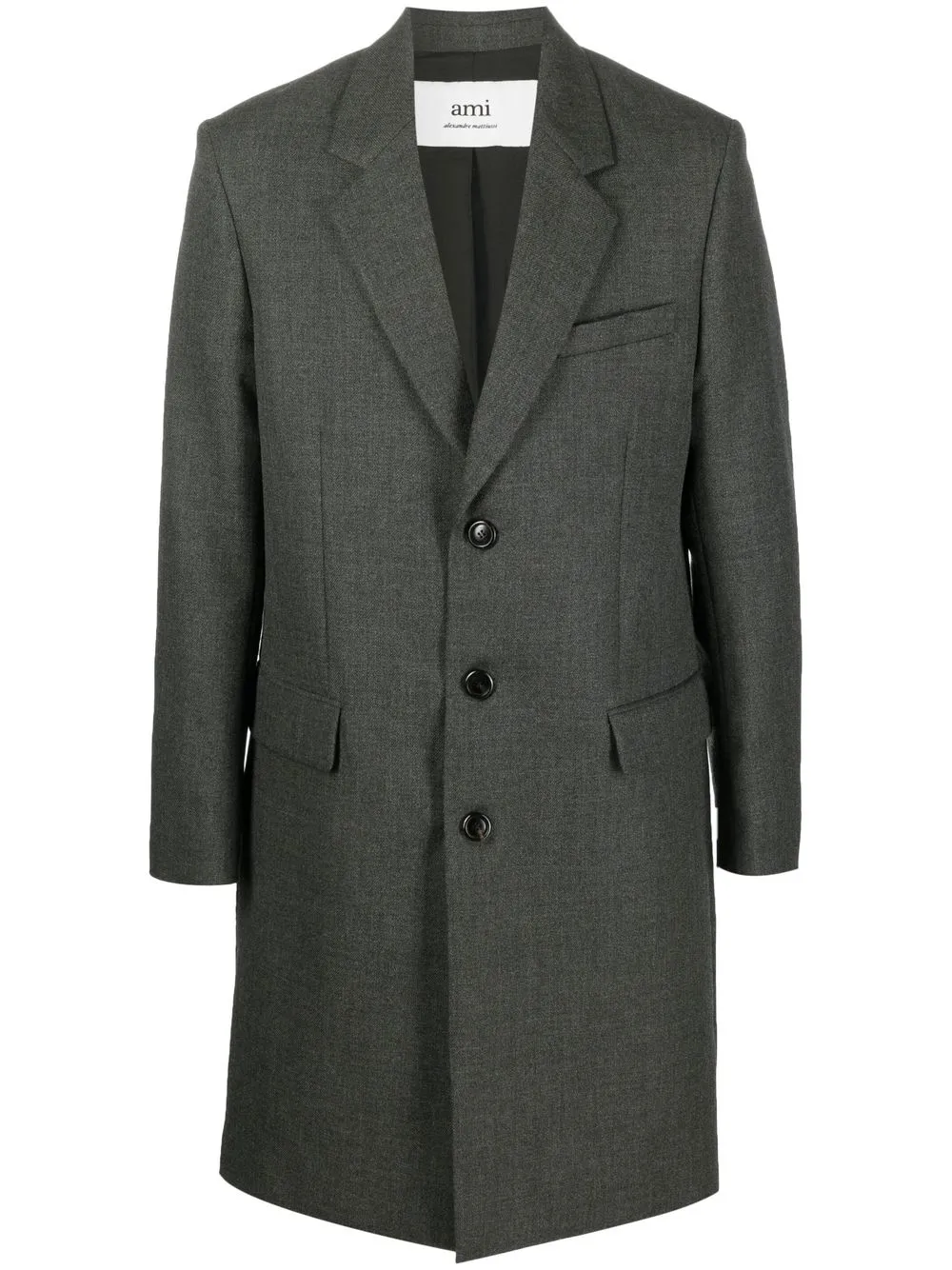 

AMI Paris single-breasted button coat - Grey