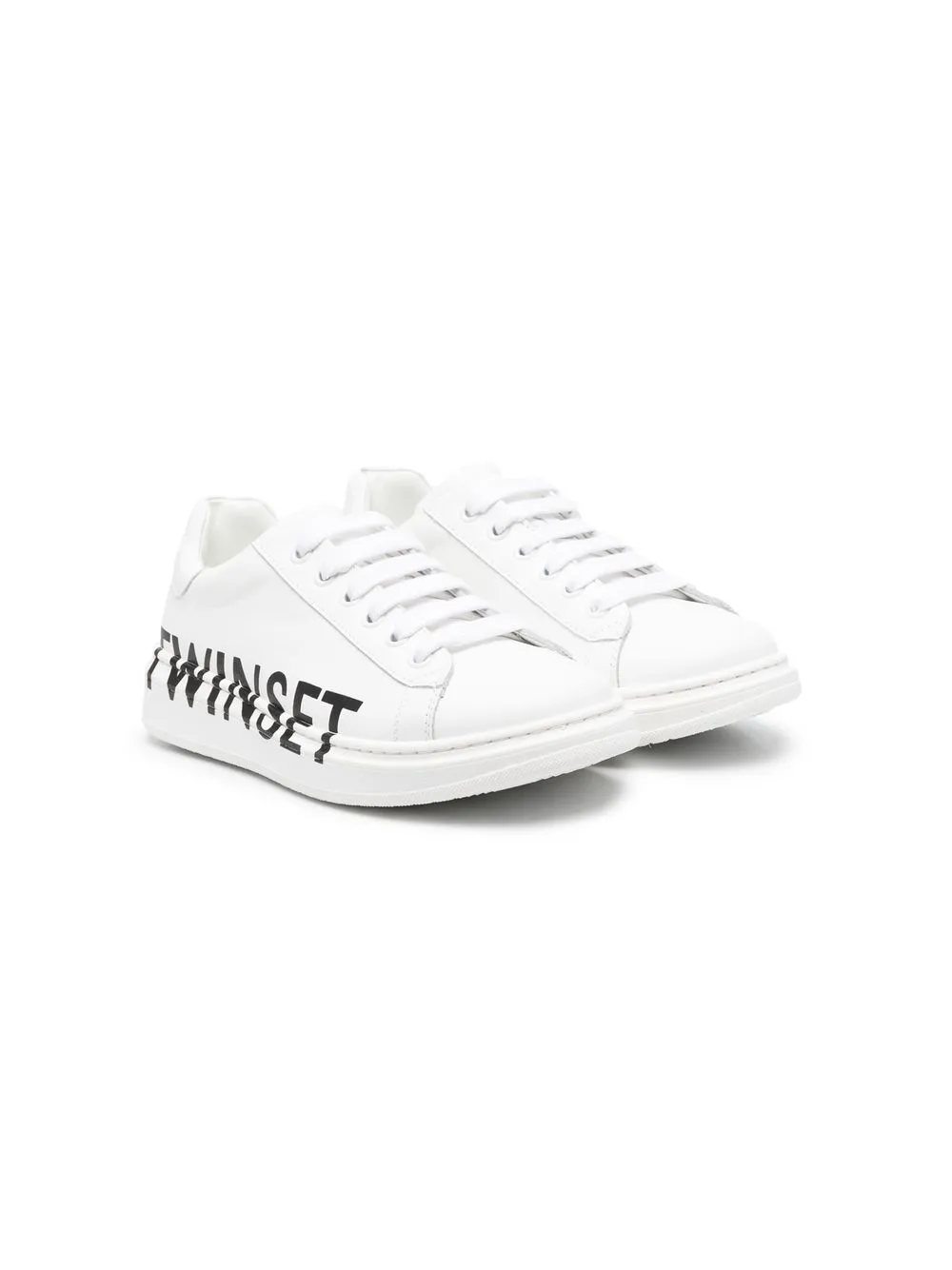 

TWINSET Kids tenis bajos con logo estampado - Blanco