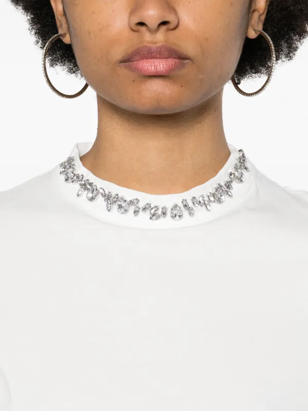 Golden Goose rhinestone-embellished Cotton T-shirt | White