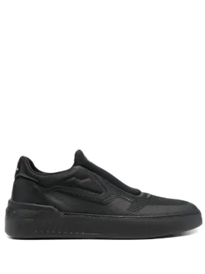 Kiton クロコエンボス レザースニーカー | ブラック | FARFETCH JP