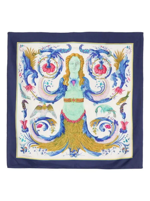 Hermès Pre-owned 1990 Ceres Silk Scarf in Blue
