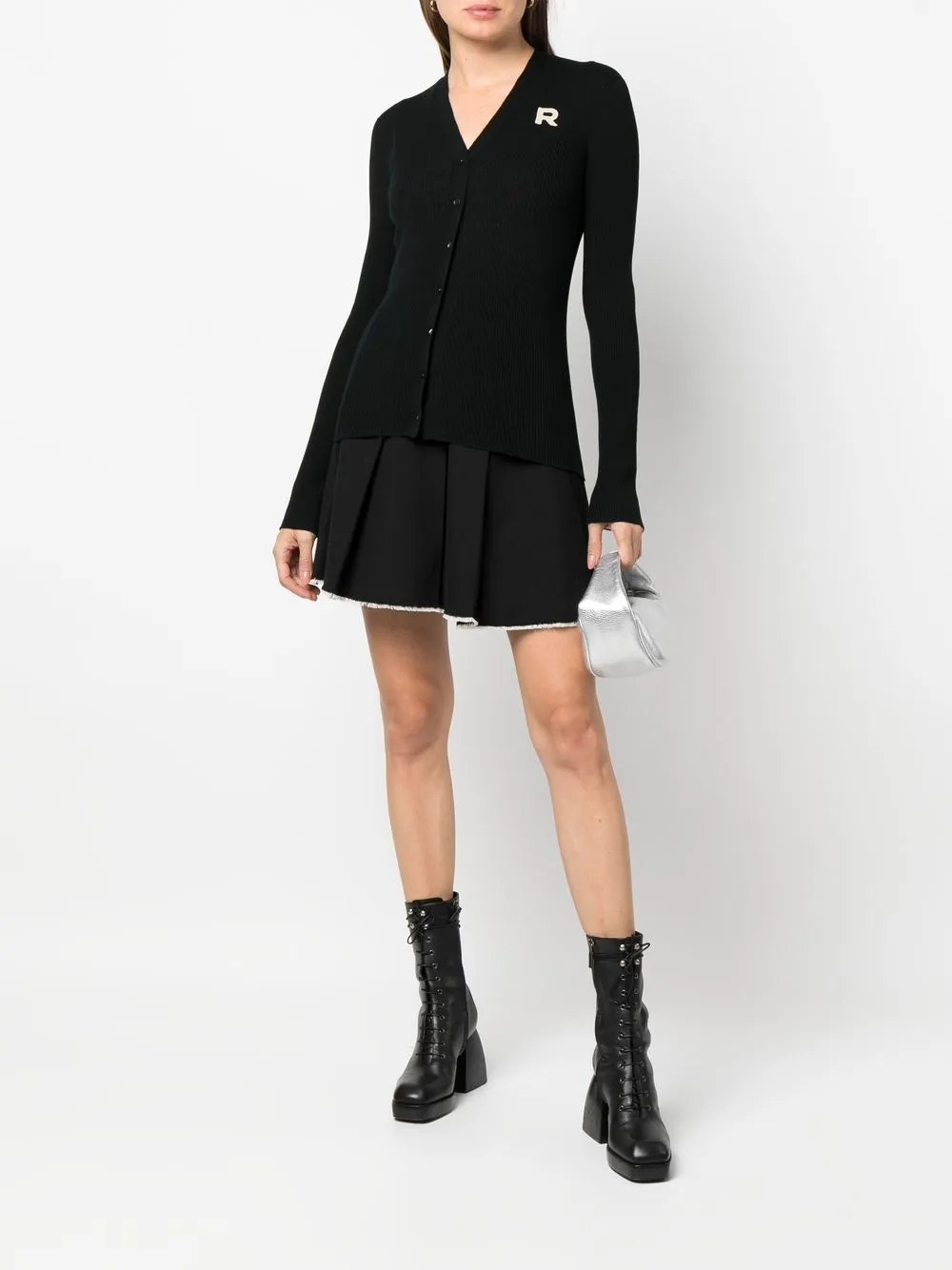 Rochas Ribgebreid vest - Zwart