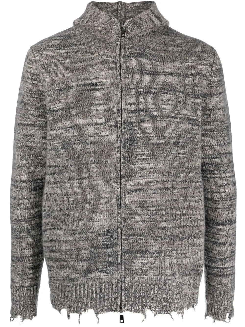 

Giorgio Brato marl-knit zip-up hoodie - Grey