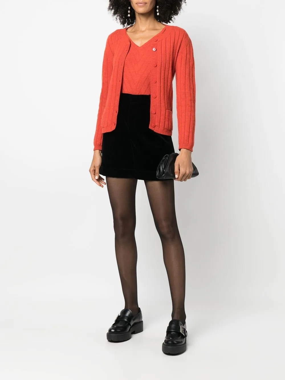 CHANEL Pre-Owned 1997 ribgebreid vest - Oranje