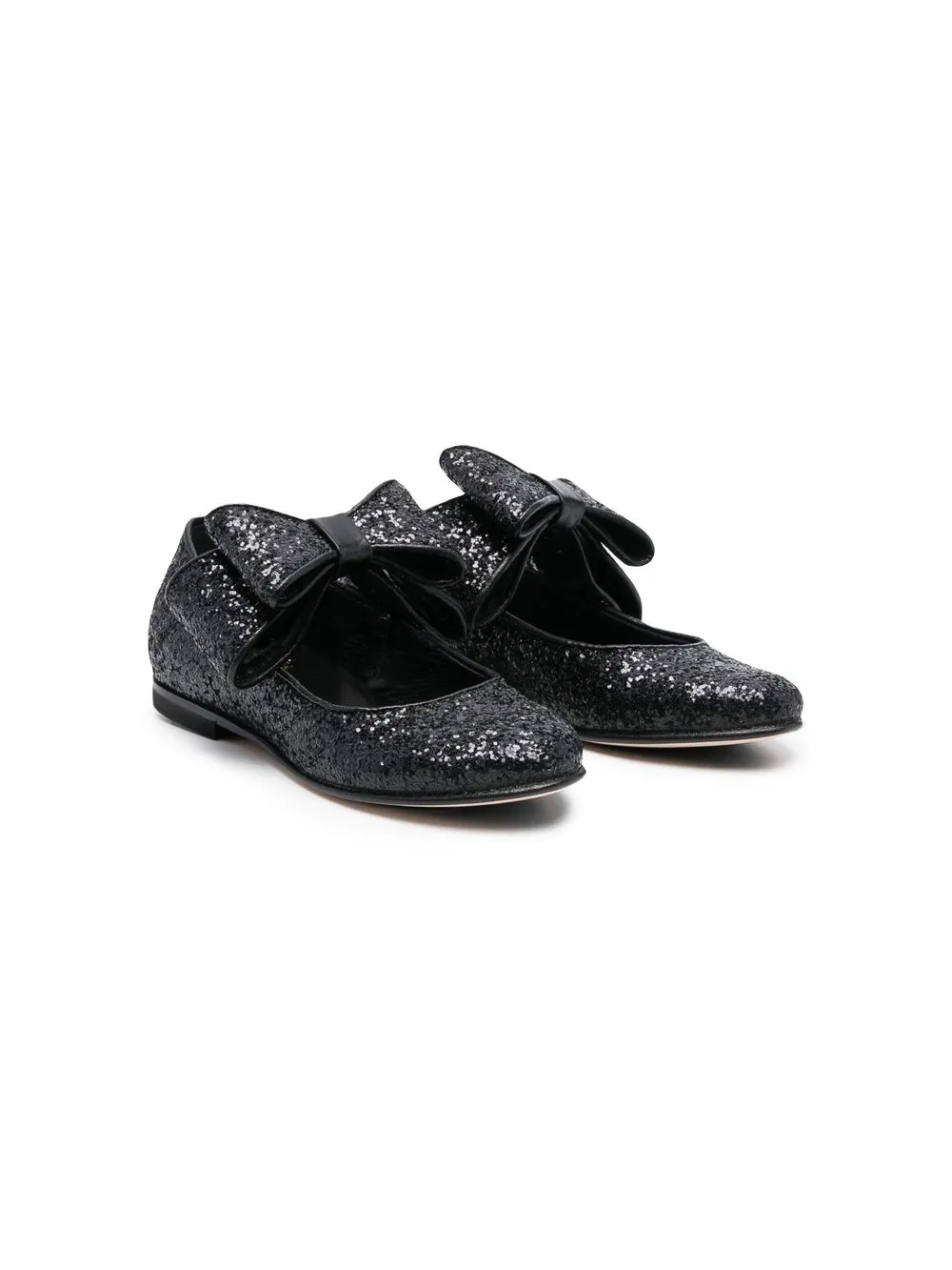 

Gallucci Kids glitter-embellished ballerina shoes - Black