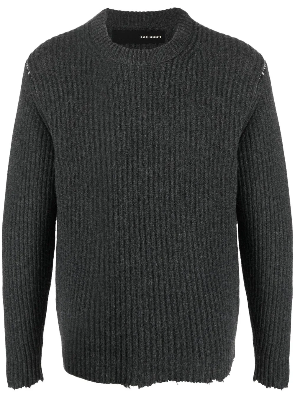 

Isabel Benenato ribbed-knit open-seam jumper - Grey