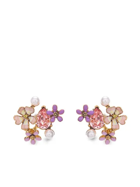 Oscar de la Renta crystal embellished earrings