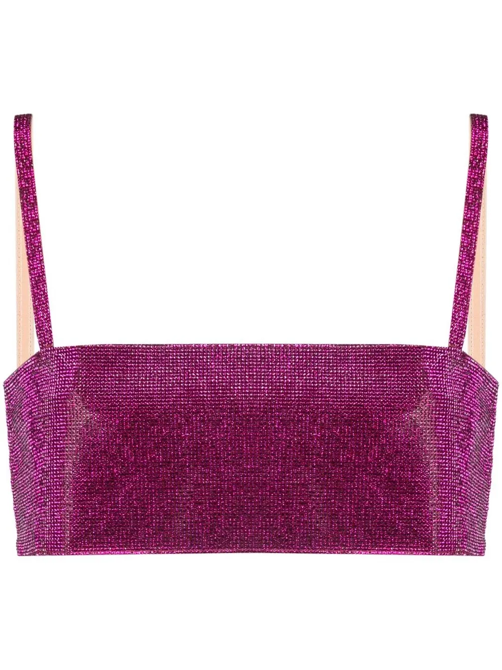 

Nuè top corto con apliques de strass - Rosado