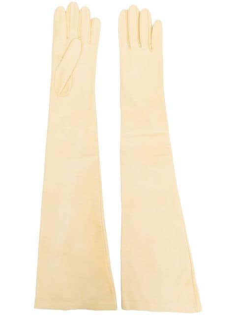long elbow-length gloves