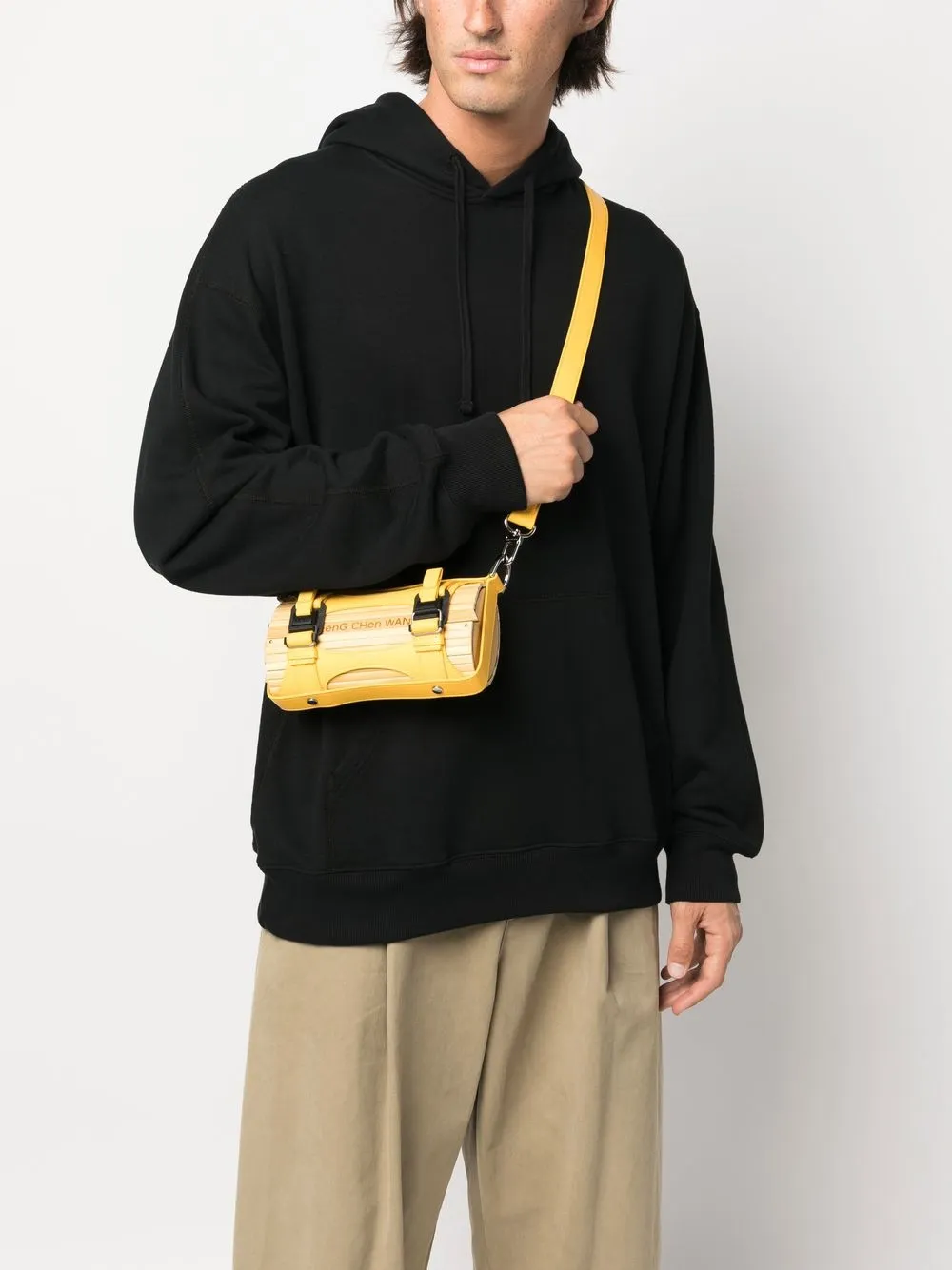 FENG CHEN WANG BAMBOO-PANEL CROSSBODY BAG