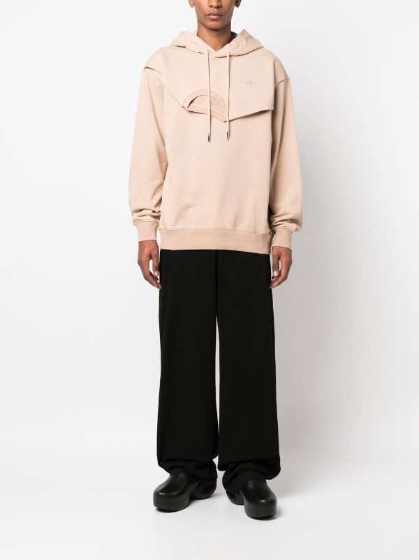 Feng Chen Wang Layered embroidered-logo Hoodie - Farfetch