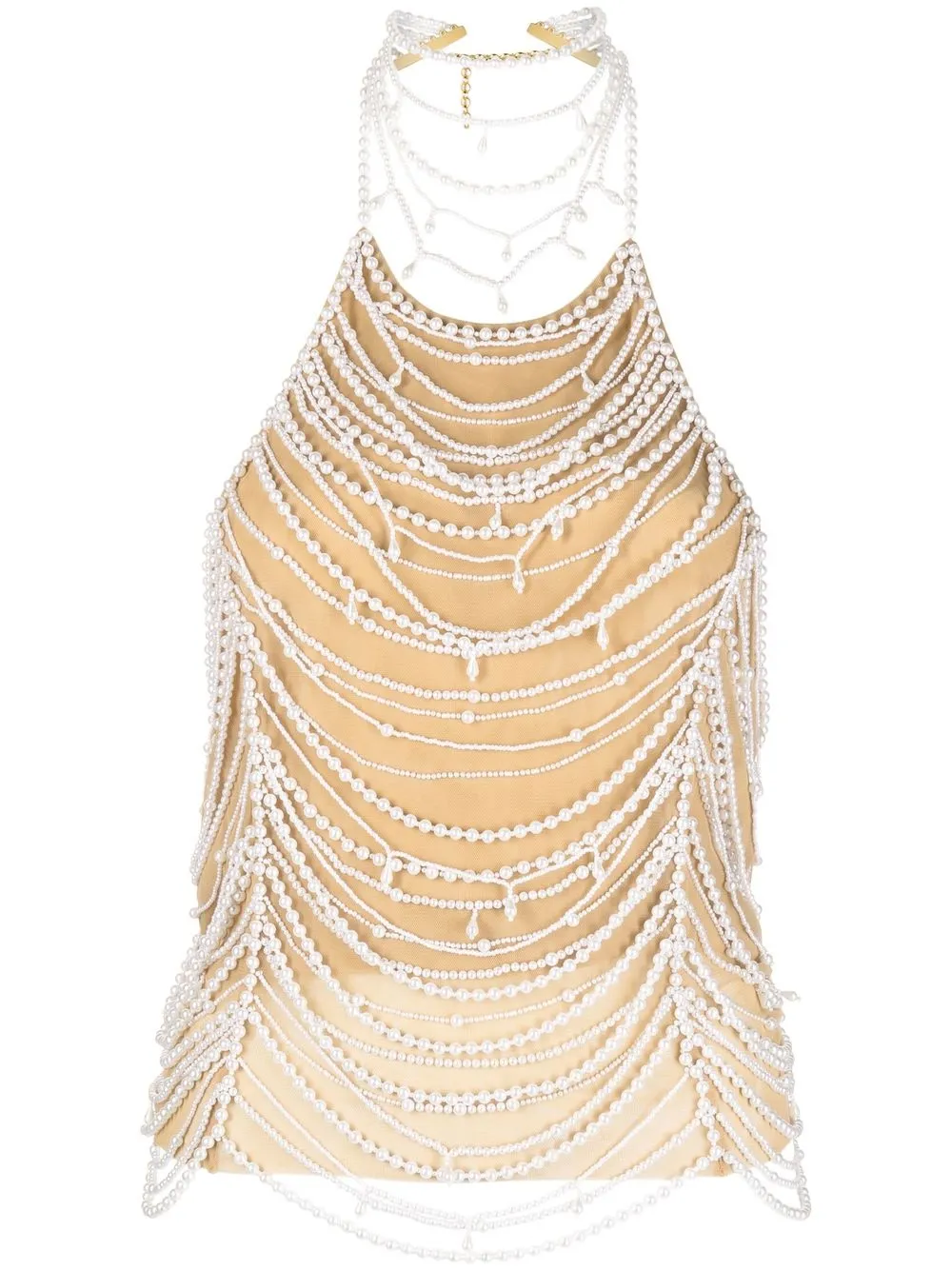 

Blumarine pearl-embellished sleeveless top - Neutrals