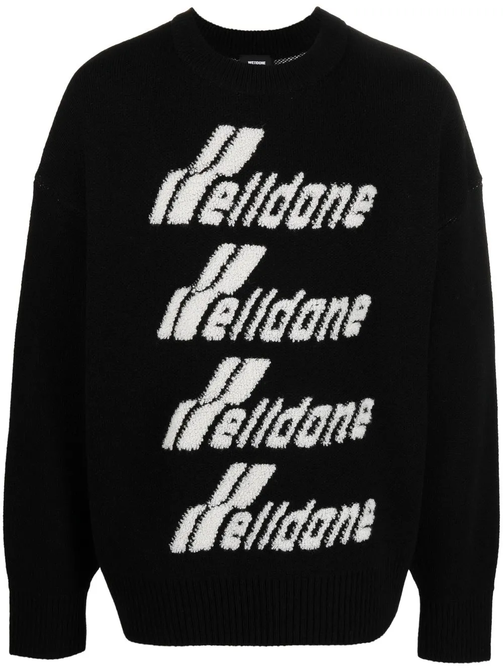 

We11done logo-print knit jumper - Black