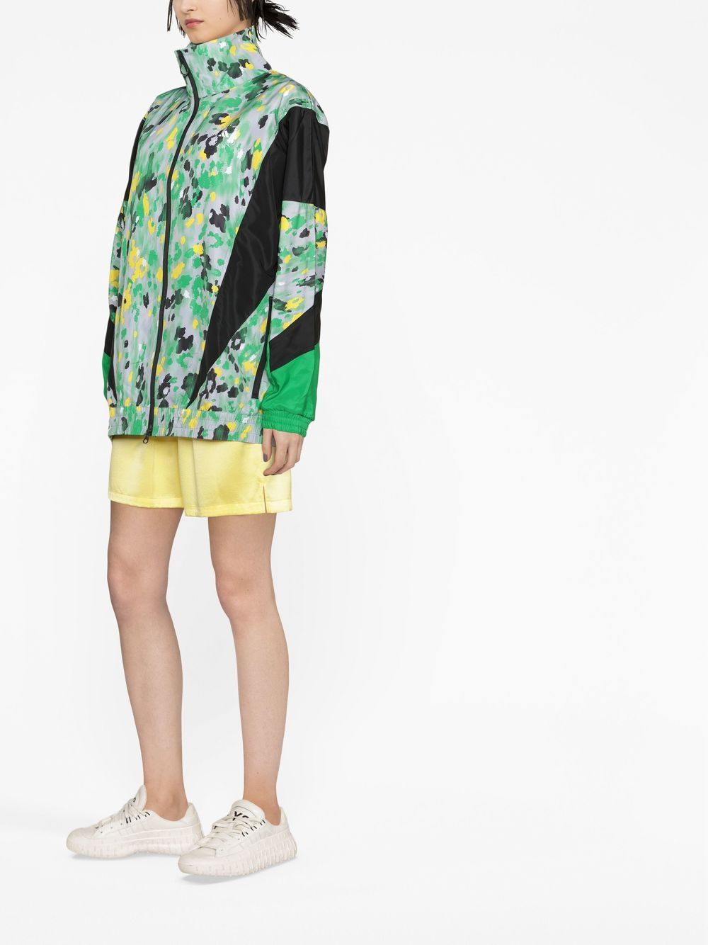 Shop Adidas By Stella Mccartney Abstract-print Track Jacket In Green