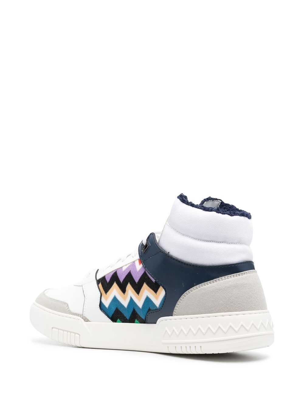 Shop Missoni Zigzag Hi-top Sneakers In Weiss