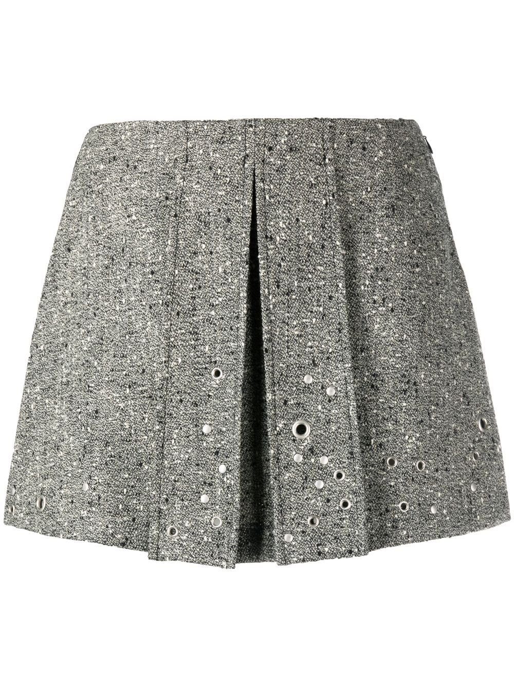 rivet-detail pleated mini skirt