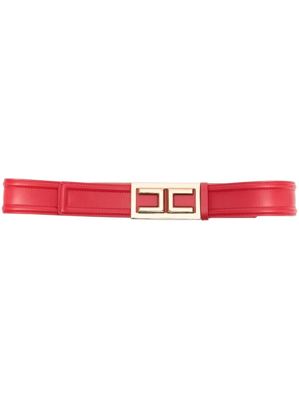 

Elisabetta Franchi cinturón con placa del logo - Rojo