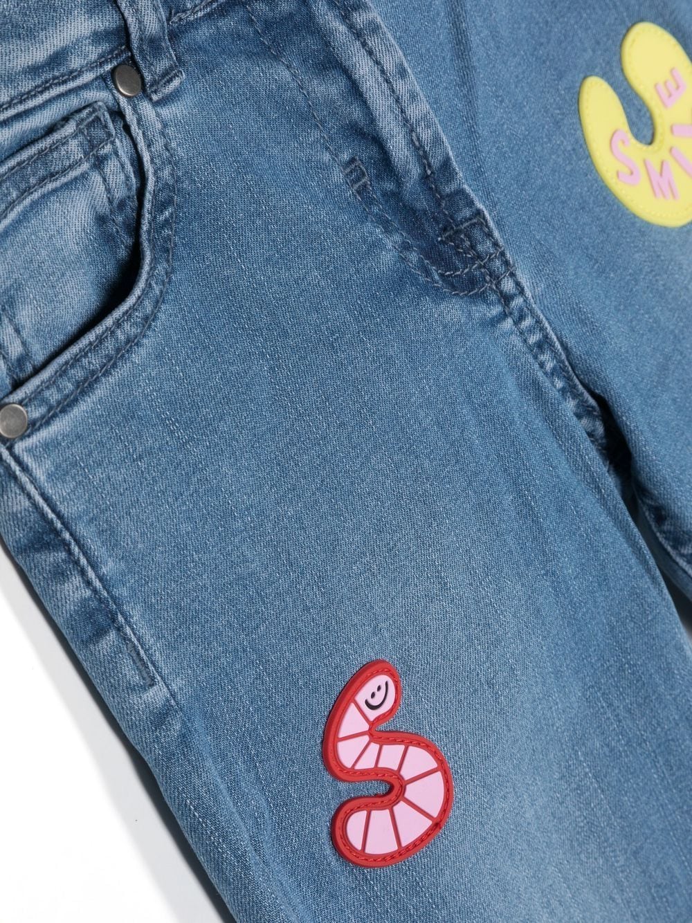 Shop Stella Mccartney Patch-detail Denim Jeans In Blue