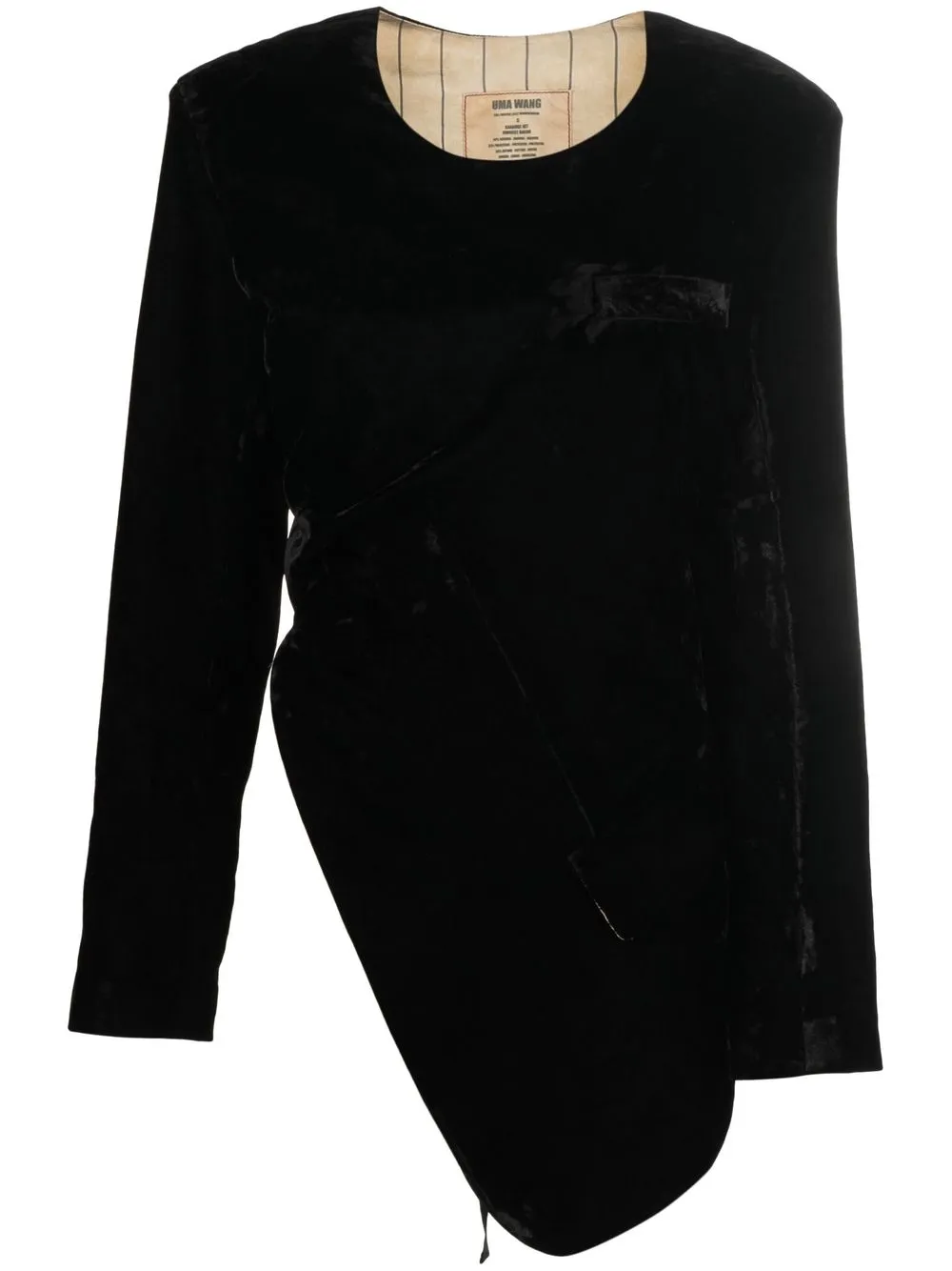 

Uma Wang velvet cut-out-detail jacket - Black