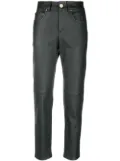 Lorena Antoniazzi slim-cut leather trousers - Green