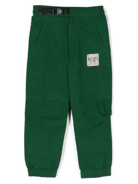 Nº21 Kids Calça cargo com patch de logo