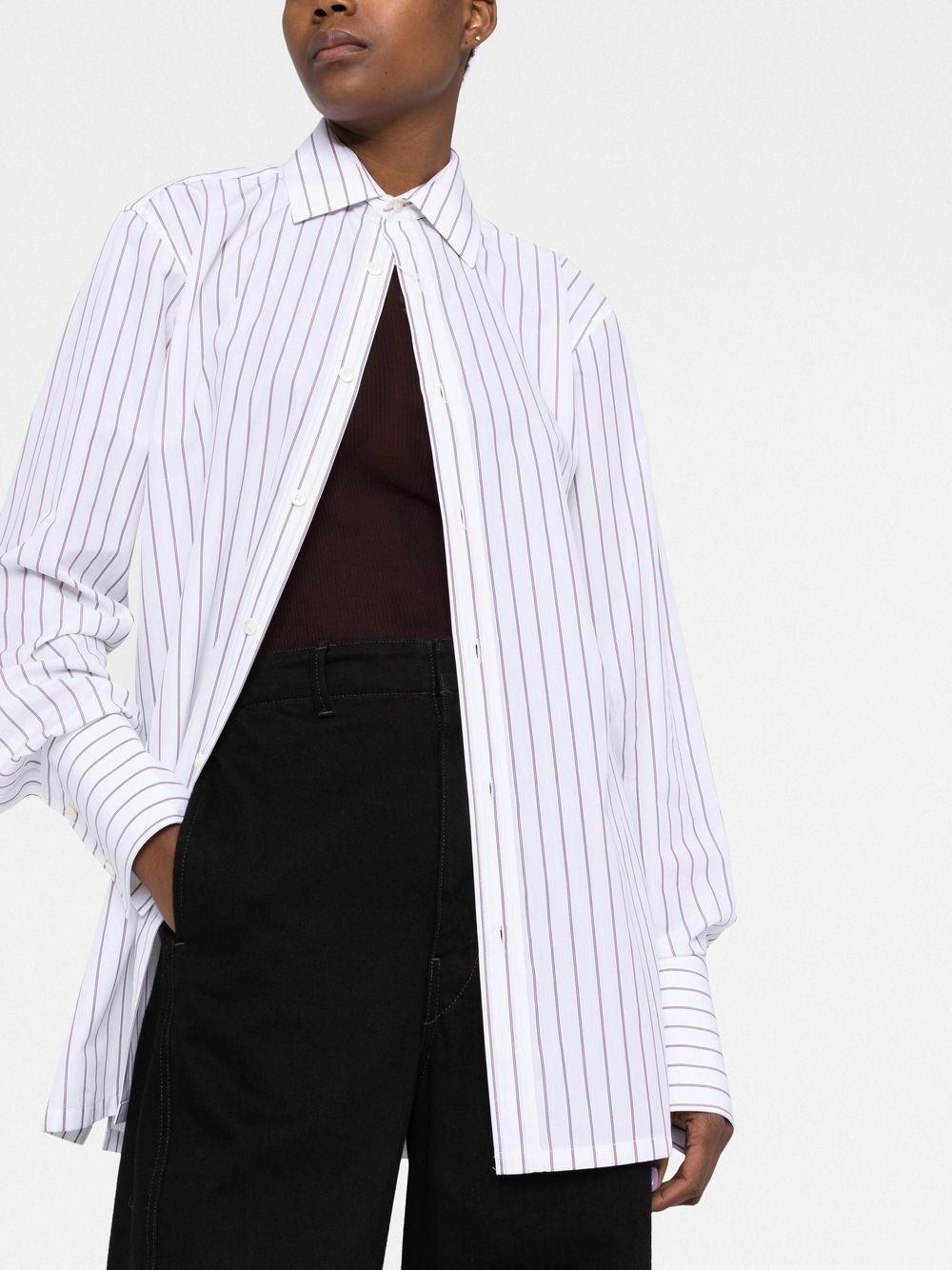 Maison Margiela long-sleeve pinstripe-pattern shirt Women